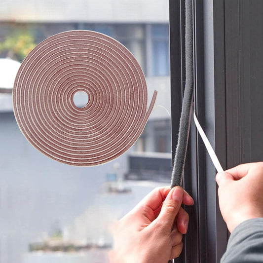 39.4FT Brush Weather Stripping, Neat Pile Self Adhesive Seal Strip for Windows and Door, Weatherstrip for Soundproofing, Windproof, Dustproof, Stronger Stickiness, 0.35'' Wide x 0.35'' Thick, Brown