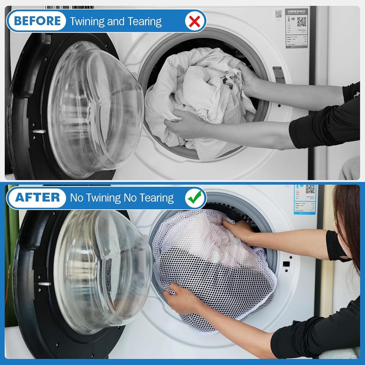 3Pcs Mesh Laundry Bags Washing Machine Mesh Wash Bags Jumbo for Delicates Clothes,Bed Linen,Toys with Drawstring Closure Sturdy(3 XXLarge 28 x 26 Inches)