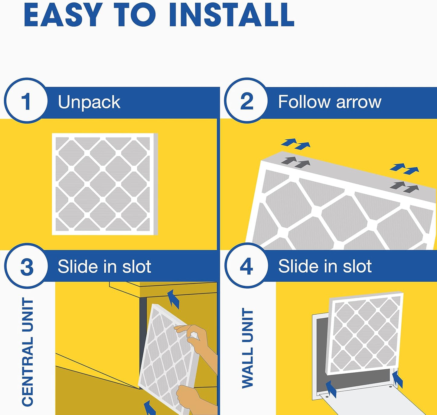 Aerostar 15x25x1 MERV 13 Pleated Air Filter, AC Furnace Air Filter, 6 Pack (Actual Size: 14 1/2" x 24 1/2" x 3/4")
