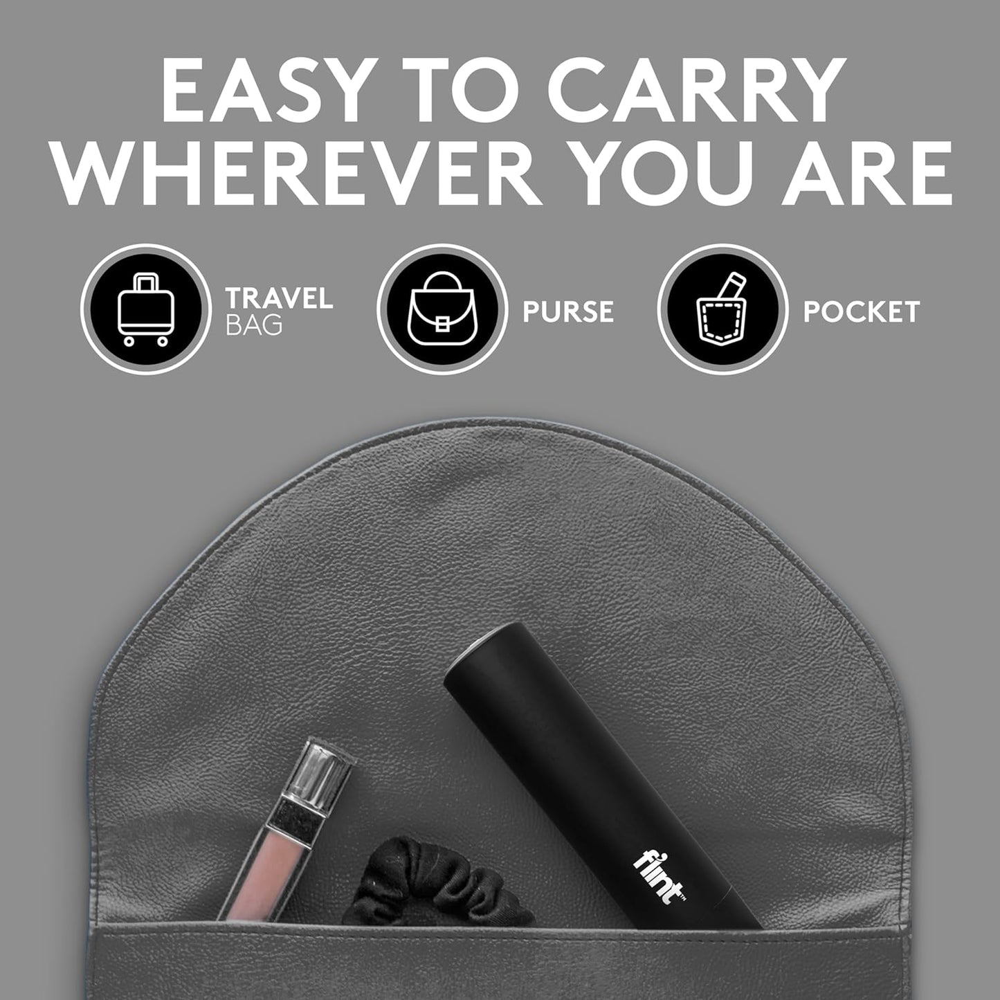 Flint Classic Black Retractable Mini Lint Roller with 90 Extra Sticky Sheets, Small and Portable Lint Roller, Ideal Pet Hair Remover, Travel Lint Rollers for pet Hair Extra Sticky