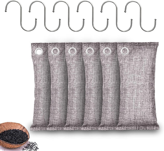 Activated Charcoal Odor Absorber, Odor Eliminator for Strong Odor,Coconut Shell Charcoal Air Purifying Bags for Home Car Closet Pet, Smoke Room Deodorizer