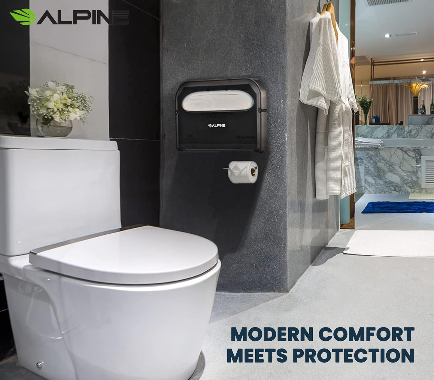 Alpine Toilet Seat Cover Dispenser - Wall Mount Disposable Toilet Seat Cover Holder For Commercial And Residential Use, Half Fold.