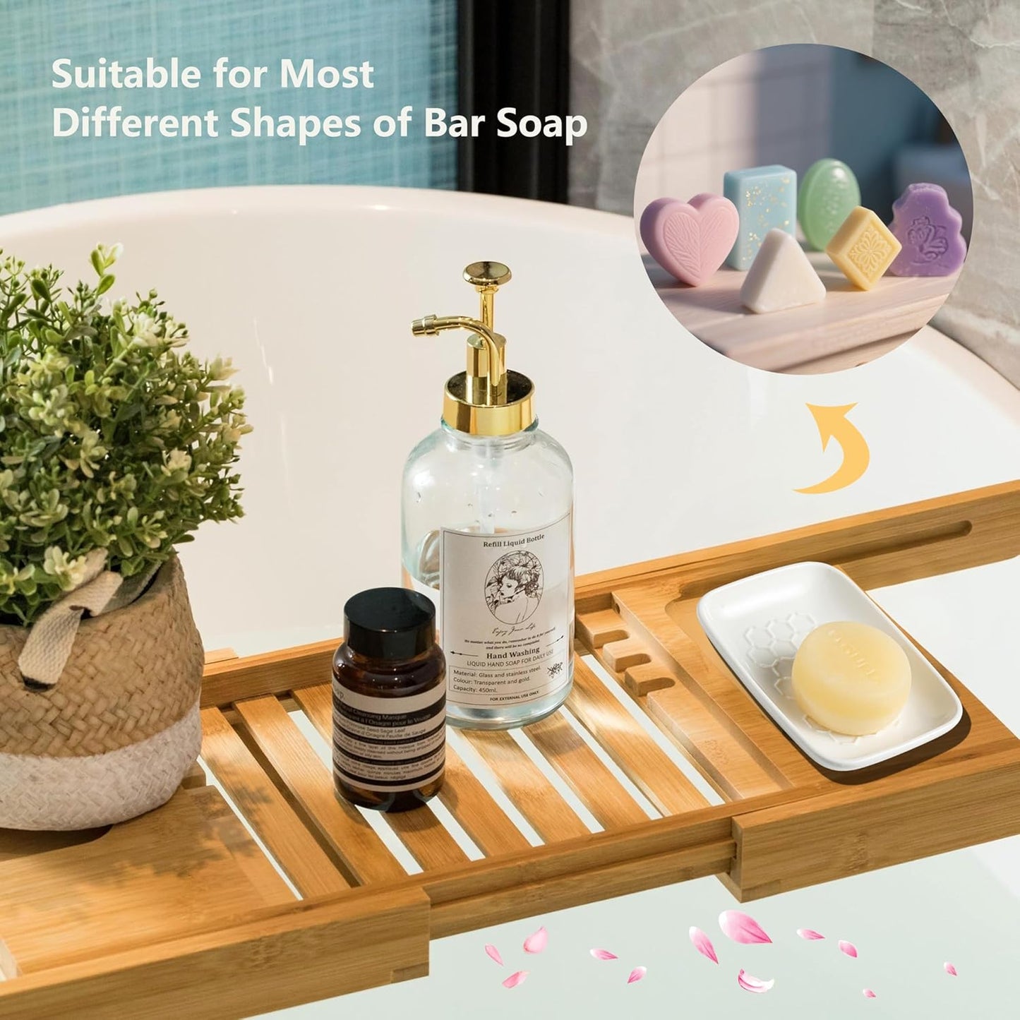 Gomakren Soap Dish for Shower, Bar Soap Holder, Ceramic Soap Dishes for Bar Soap, Sponge Holder Soap Saver Soap Tray for Bathroom Kitchen Sink, 5.5 Inch, White