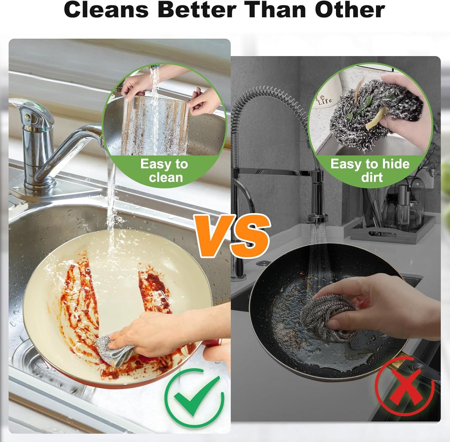 20pcs Non Scratch Wire Dishcloth Multipurpose Wire Dishwashing Rag for Wet and Dry,Metal Scrubbers for Cleaning Dishes,Dual-Sided Kitchen Cleaning Cloth with Mesh,Cleaning Tool for Pot, Blue