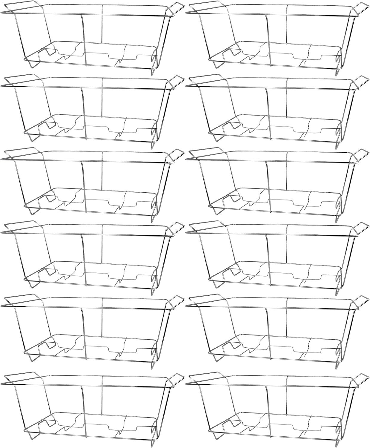 12 Pack Chafing Wire Rack Buffet Stand Chrome Frame for Events, Parties, Wedding, & Birthday Party Catering, Full Size Chafing Stand for Dish Serving Trays, Food Warmer Catering Supplies