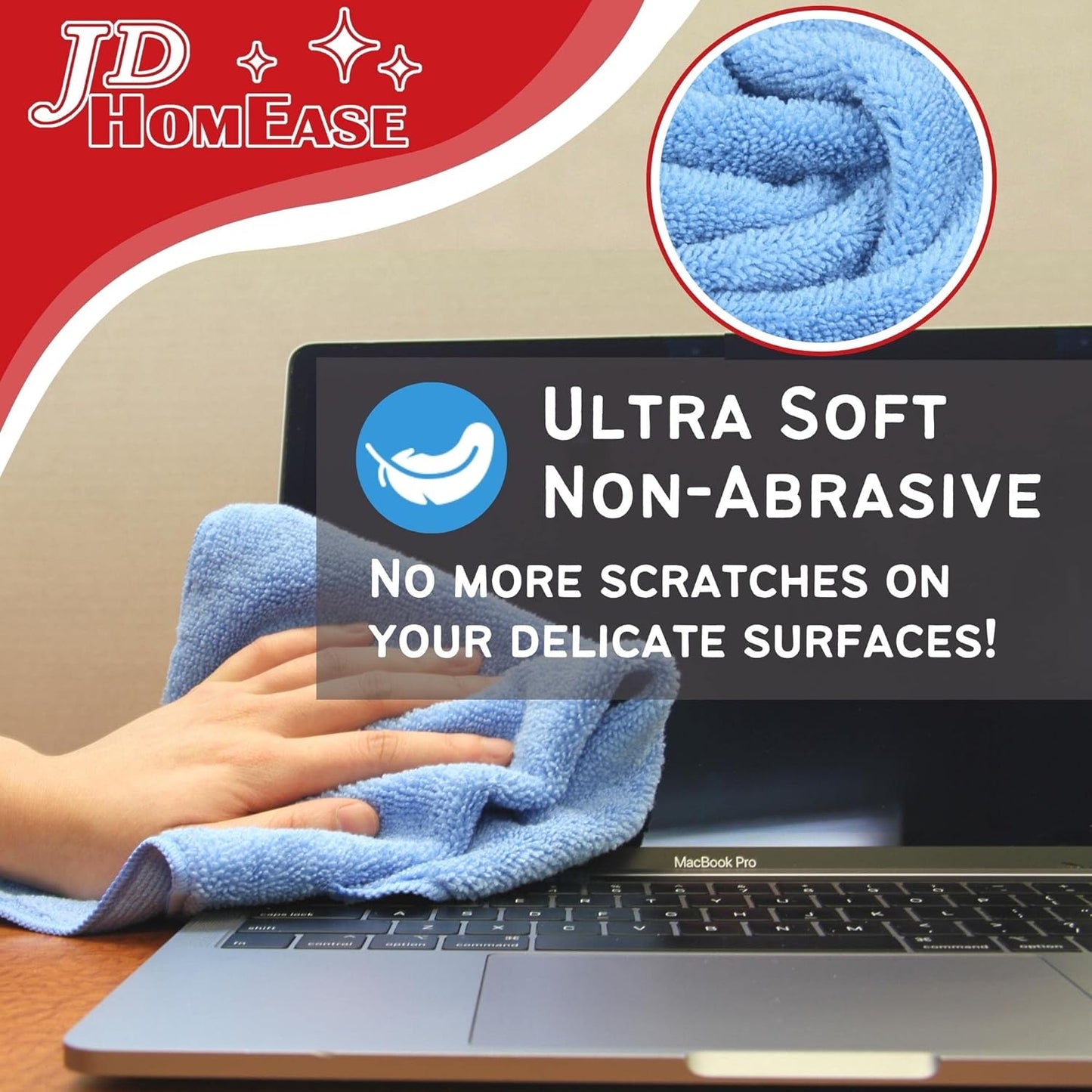 Microfiber Cleaning Cloths,120 Pack, 16"x16", All-Purpose, Softer, Highly Absorbent, Lint-Free, Reusable, Washable Pro Towels, Blue, for House, Kitchen, Bathroom, Car, Office