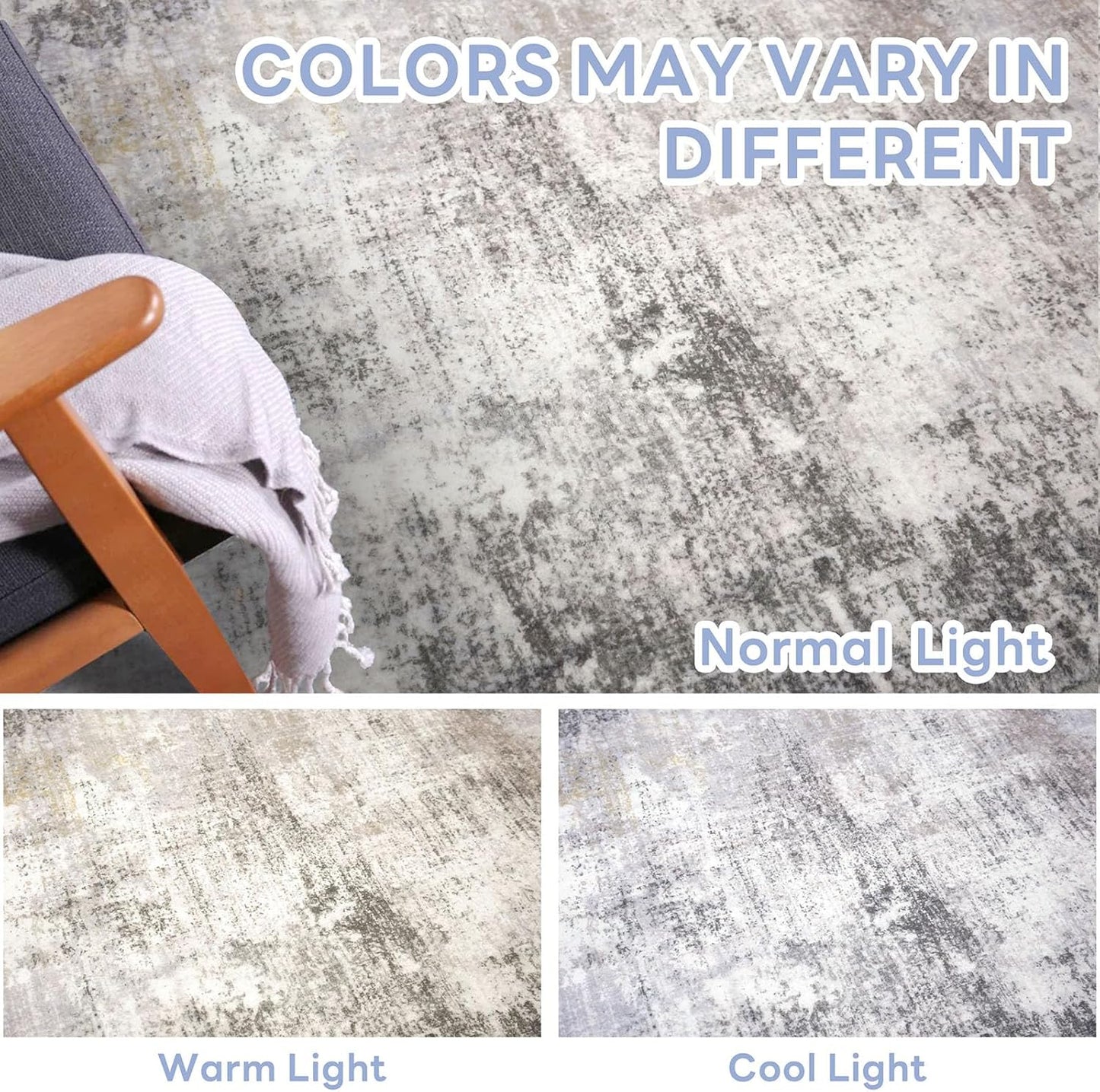 IOHOUZE Abstract Runner Rug 2x5 Ft Washable Runners for Hallways, Non Slip Kitchen Runner Printed Faux Wool Entryway Runner Indoor, Modern Abstract Floor Carpet for Hall Kitchen Bedroom, Grey Beige