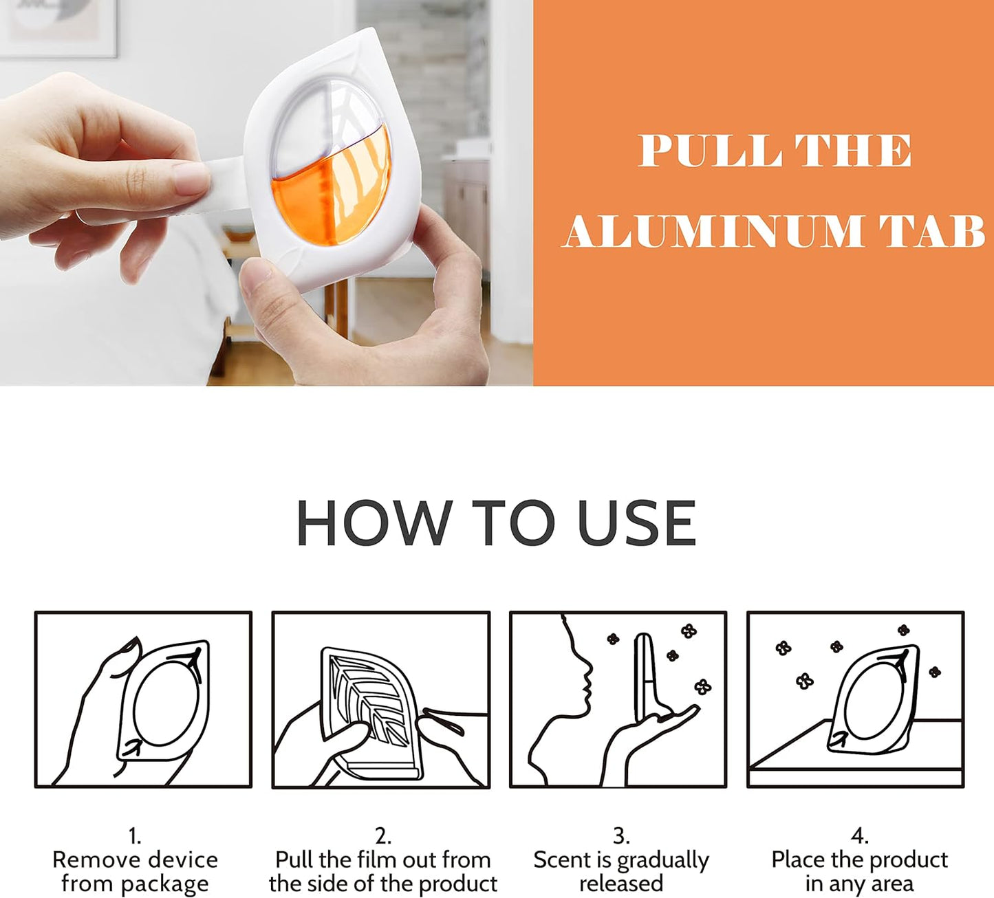 Air Freshener for Home, 4 Pack, Hawaiian, Odor Eliminator for Small Area Closets Bathroom Pets Strong Odor, Up to 120 Days