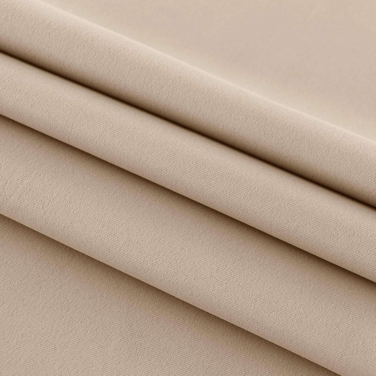 DWCN French Door Curtains – Rod Pocket Thermal Blackout Curtain for Doors with Glass Window, Kitchen and Patio Doors for Privacy, 54 X 80 Inches Long, 1 Curtain Panel with Tieback, Beige