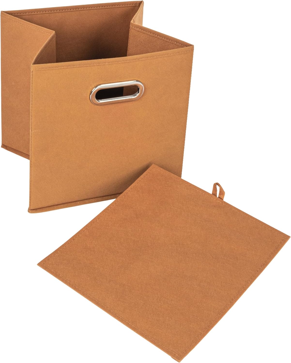 Household Essentials Fabric Storage Bins 6 Piece Set, Terracotta Color