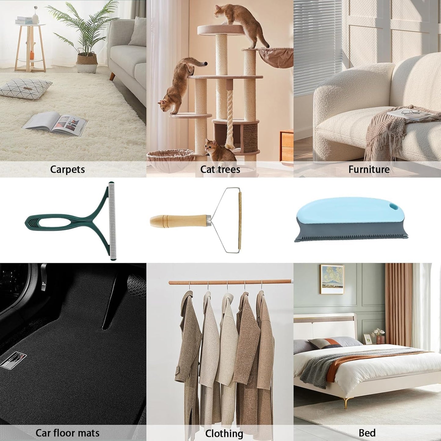 Pet Hair Remover, Portable Dog Cat Hair Remover, Lint Remover, Reusable Pet Hair Removal Tool, Lint Shaver Cleaner Pro, Carpet Scraper for Couch Furniture, Blanket, Clothing, Carpet, Rugs (5)