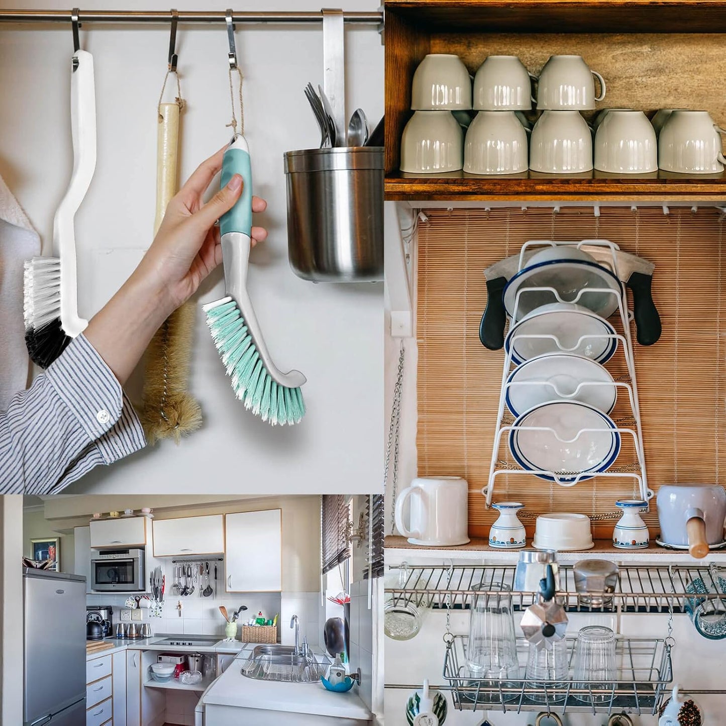 2Pcs Cleaning Brushes, Multi-Purpose Right Angle Brush Scrubbing Kitchen Coffeeroom Tearoom Deep Cleaning Edge Corner Crevices Grout Scrub Bottle Cup Jar Cans for Household Use.