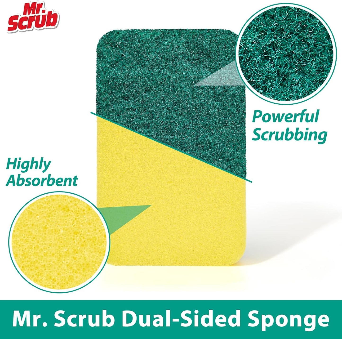 Sponges Kitchen Scrub Dish Sponge Scouring Pad, 36 Pack Cleaning Brush Scrubber Supplies for Soap, Dishwashing Dinnerware Sets Pan Pot Towels Cloth Rags Holder Glass Dishwasher Sink Bathroom