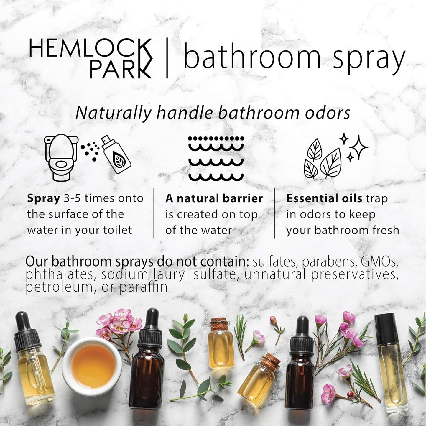 Hemlock Park Sandalwood Room Spray | Naturally Scent Your Space | Sustainably Made in USA with Essential Oils and Botanicals | 4 oz Glass Spray