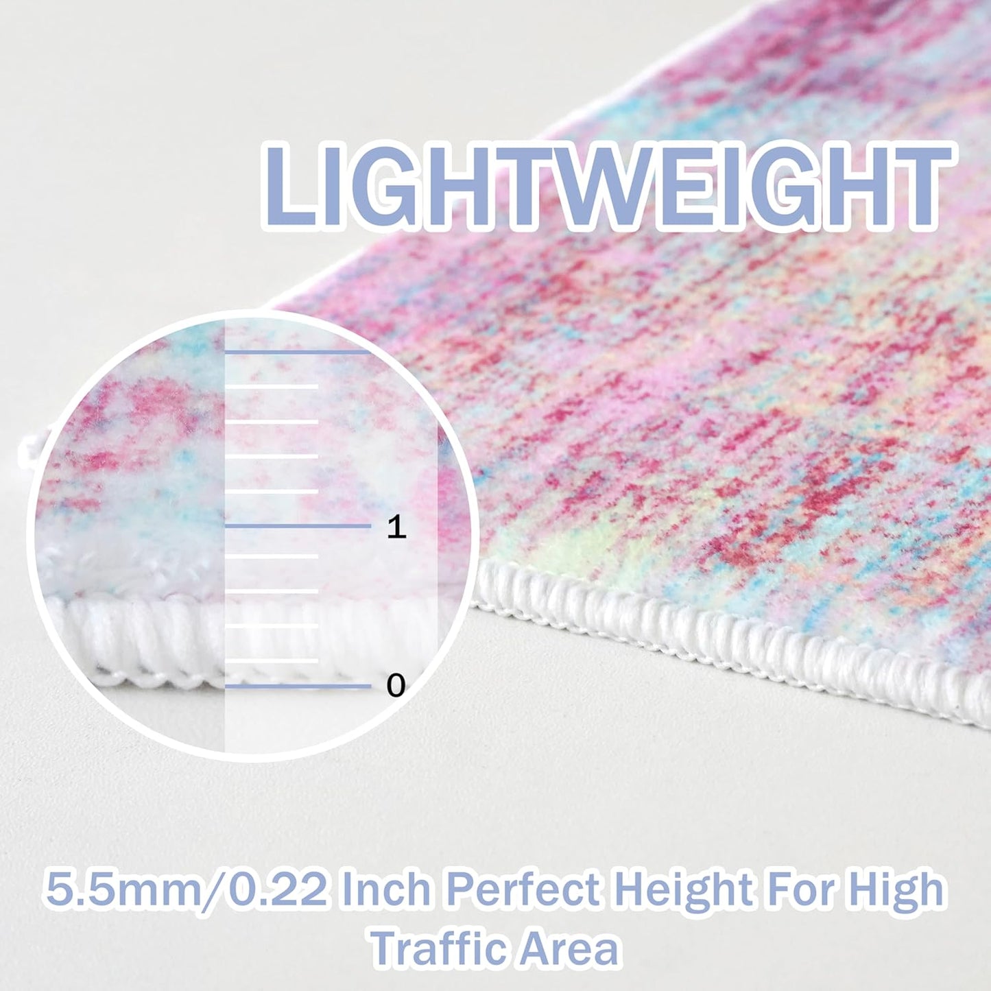 IOHOUZE Abstract Area Rugs 6x9 Ft Washable Rugs for Living Room, Non Slip Dining Room Rug, Printed Faux Wool Rugs for Bedroom, Floor Carpet for Office Nursery Playroom, Pink Teal