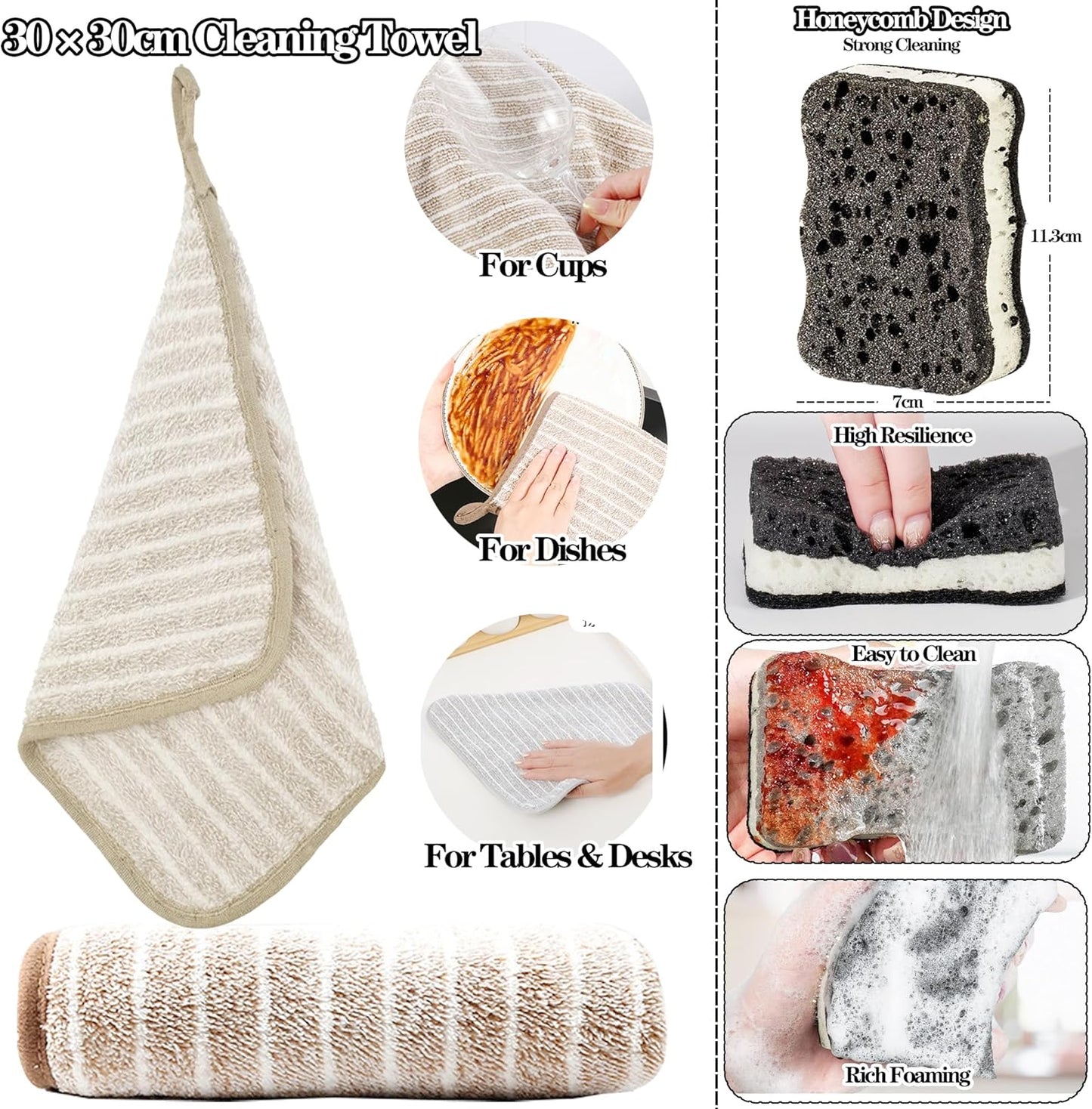 6Pcs Hand Broom Brush Beech Wood,Dust Brush,Duster for Counter,12inch Foxtail Bench Brush, Round Handle Handheld Brushes,5 Rows Soft Bristles for Bed,Shop Table,Woodworking Cleaning,Car,Sofa