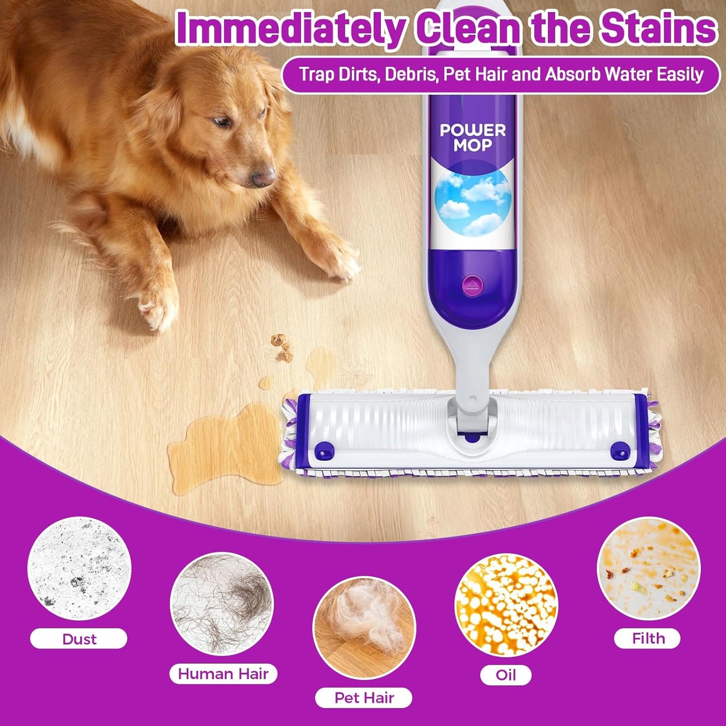 20 Pack Power Mop Pads Refills Compatible with Swiffer Power Mop Refills,Disposable Microfiber Replacement Pads for Swiffer Wet Pads Refill,Non-Washable & Unscented