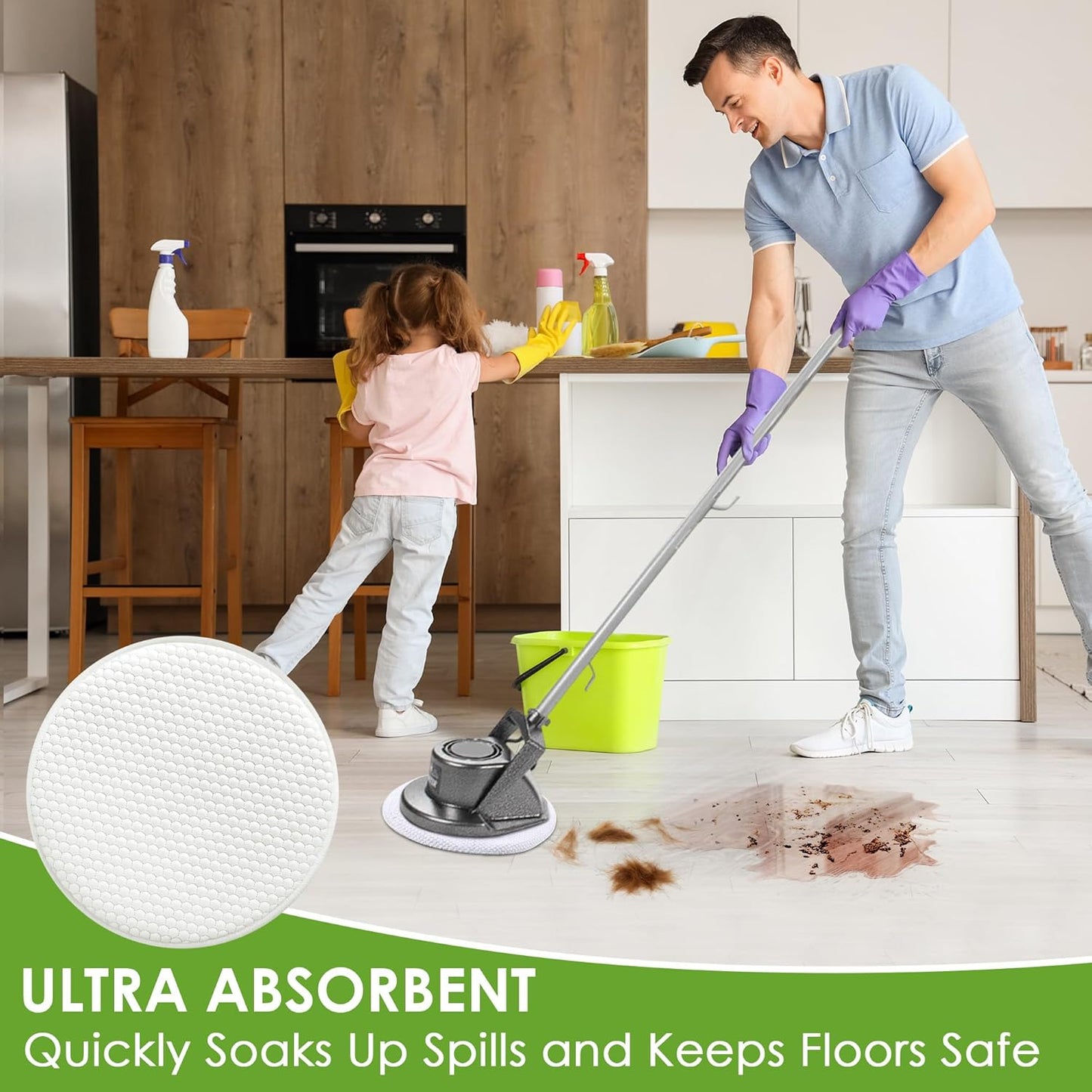 3 Pack 12" Floor Machine Pads Compatible with Oreck Commercial 550MC 437.056 Orbiter Scrubber Machine, Microfiber Carpet Bonnet, Floor Buffer Pad for Deep Cleaning (Stripper & Bonnet & Buffer)