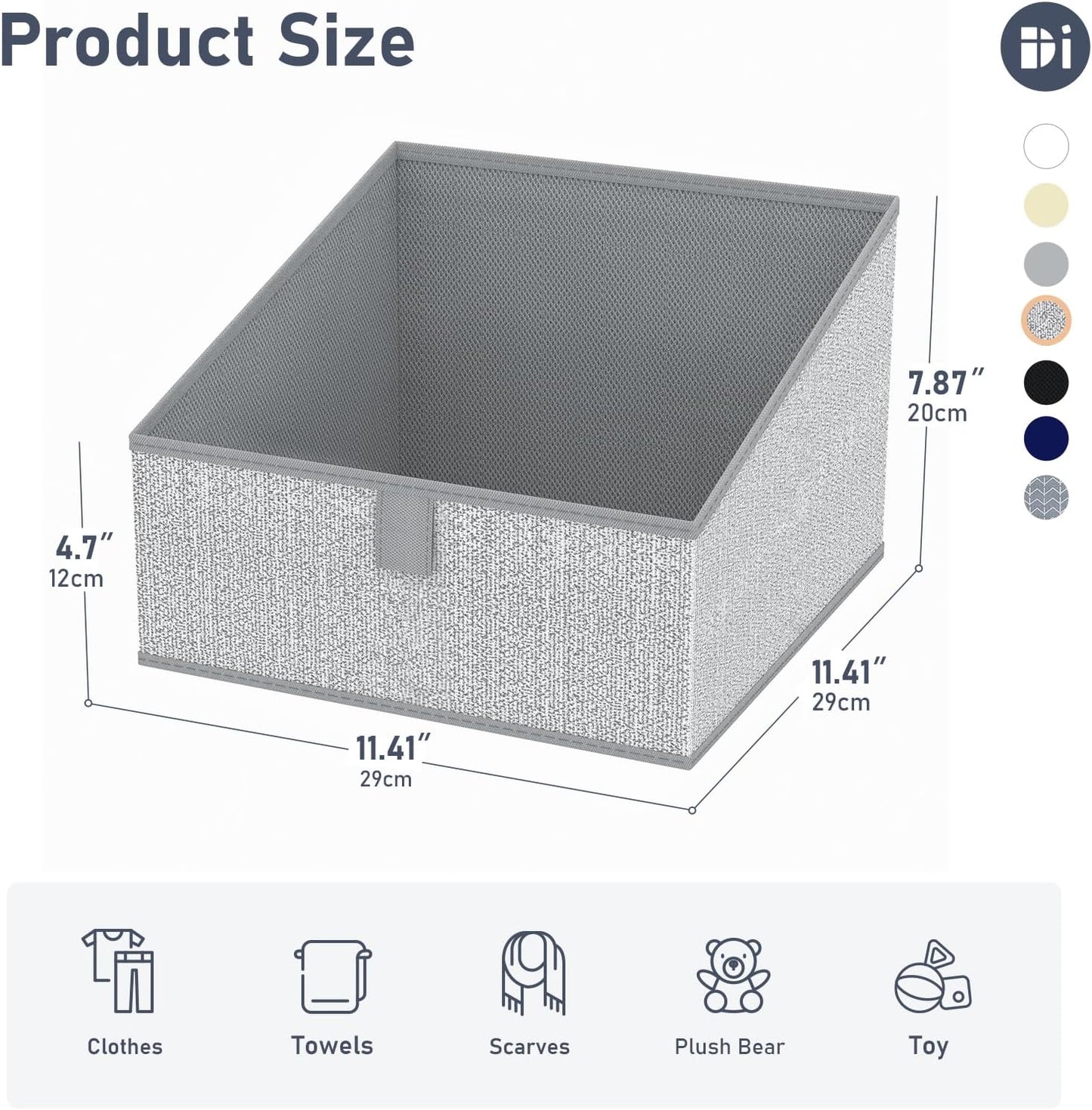 DIMJ Trapezoid Storage Bins, Closet Storage Bins with Handle, Foldable Closet Organizers and Storage Baskets for Toys, Books, Clothes, 8 Packs