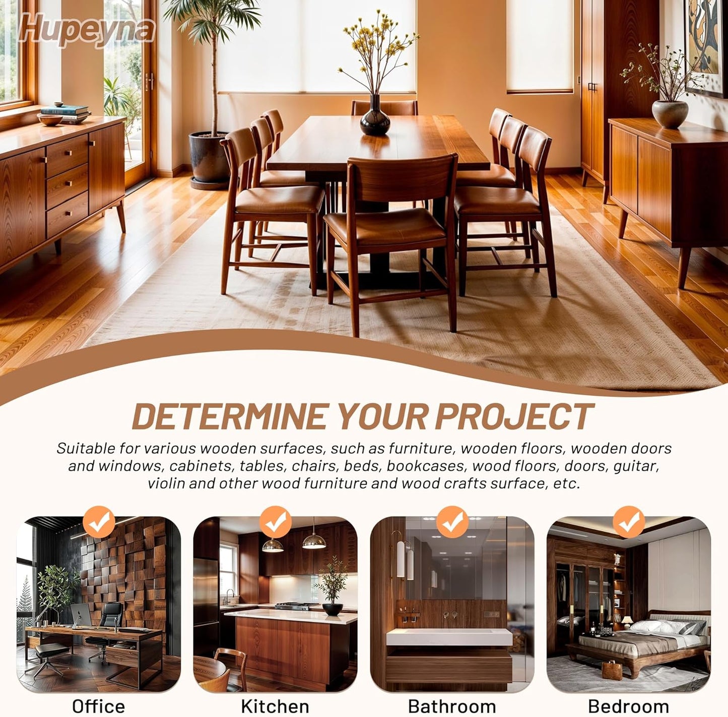 Wood Repair Kit, Wood Furniture Repair Kit, Wood Filler, Wood Putty and Beeswax- Repair Stains, Scratch, Cracks, Hole, Discoloration for Wooden Door, Table, Cabinet, Bed, Floor (Walnut Series)