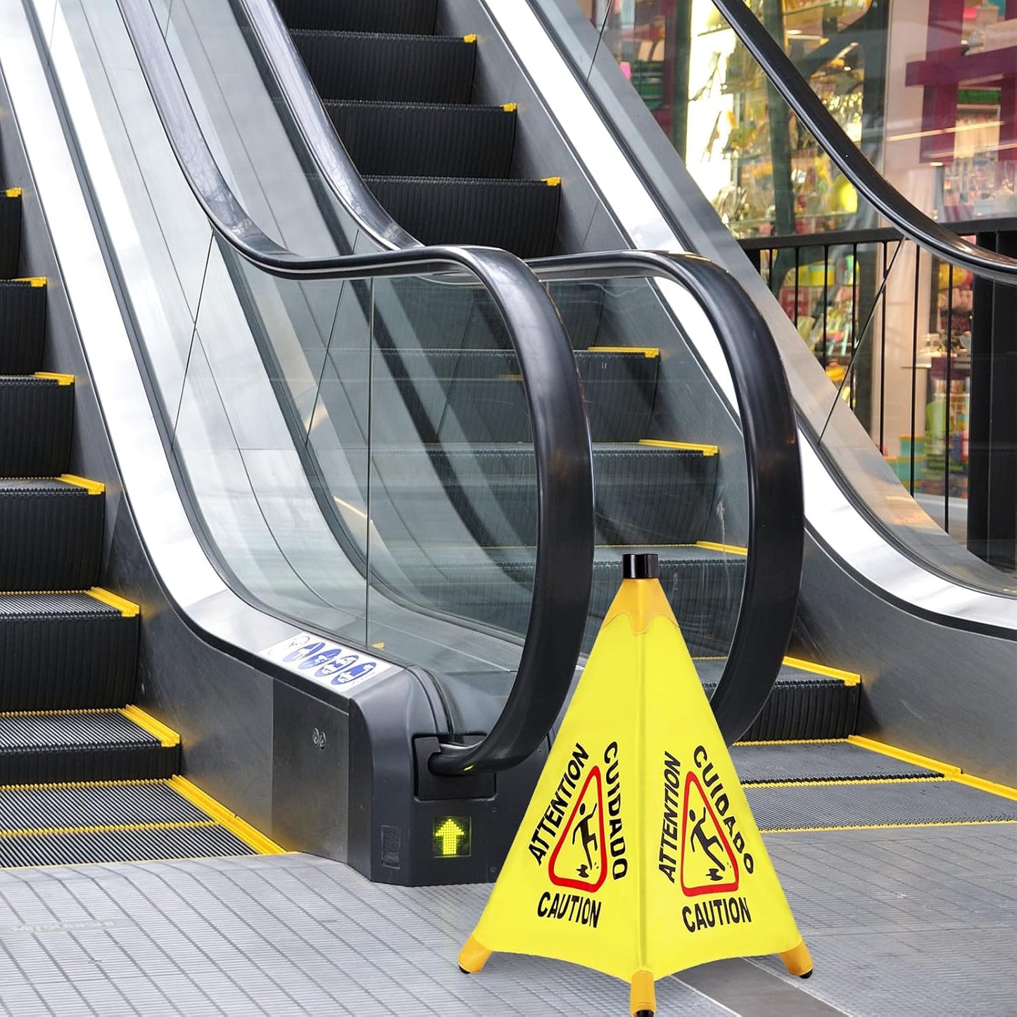 8 Pcs Pop up Wet Floor Sign with Storage Tube 20 Inch Wet Safety Signs Commercial Caution Safety Cone Pop up Caution Sign for Commercial Stores Grocery Restaurant Restroom Office Use