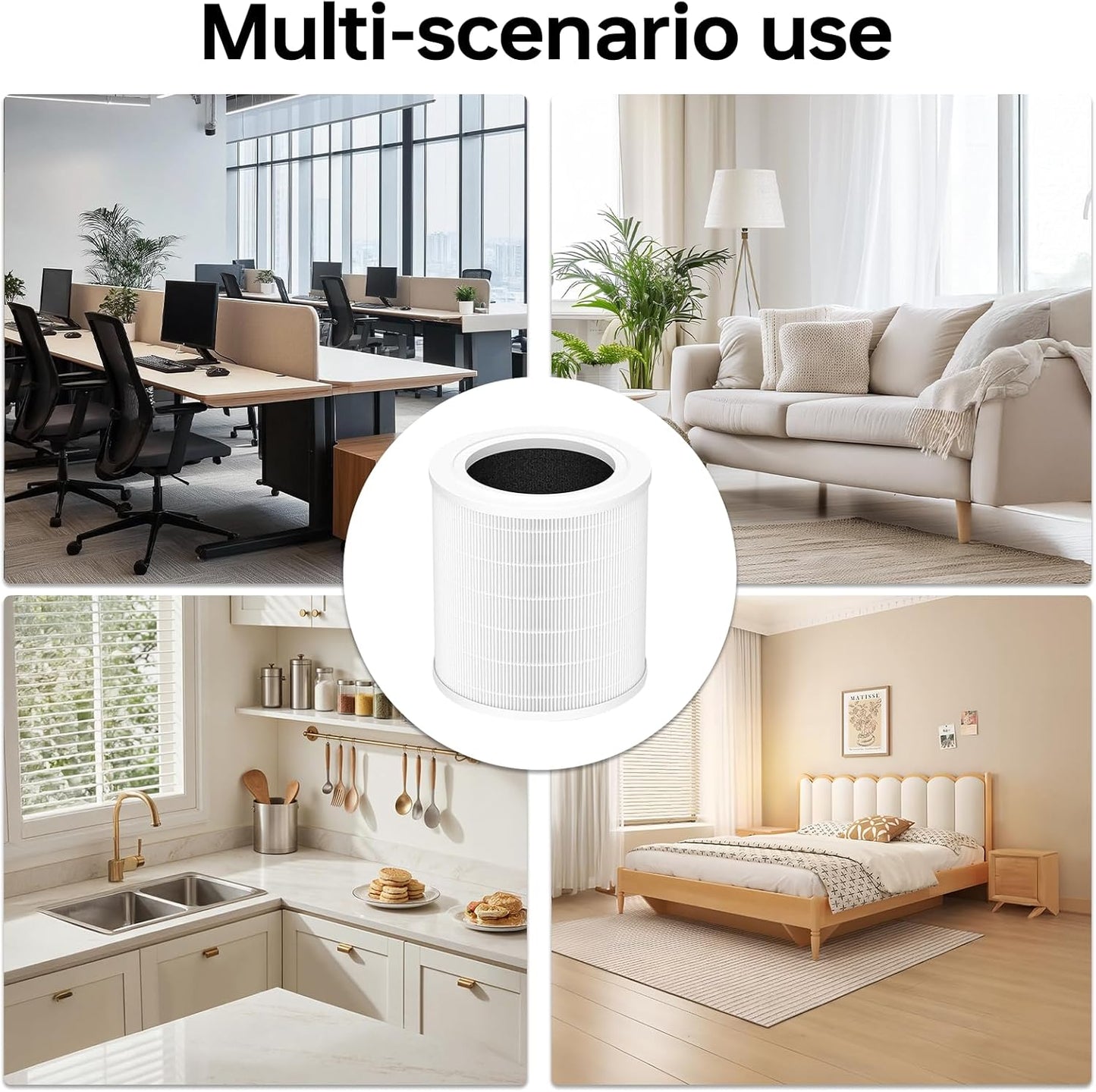 A2001 replacement filter, 3-in-1 True air purifier A2001 replacement part, compatible with par, efficient filtration with activated carbon layer, 2 packs