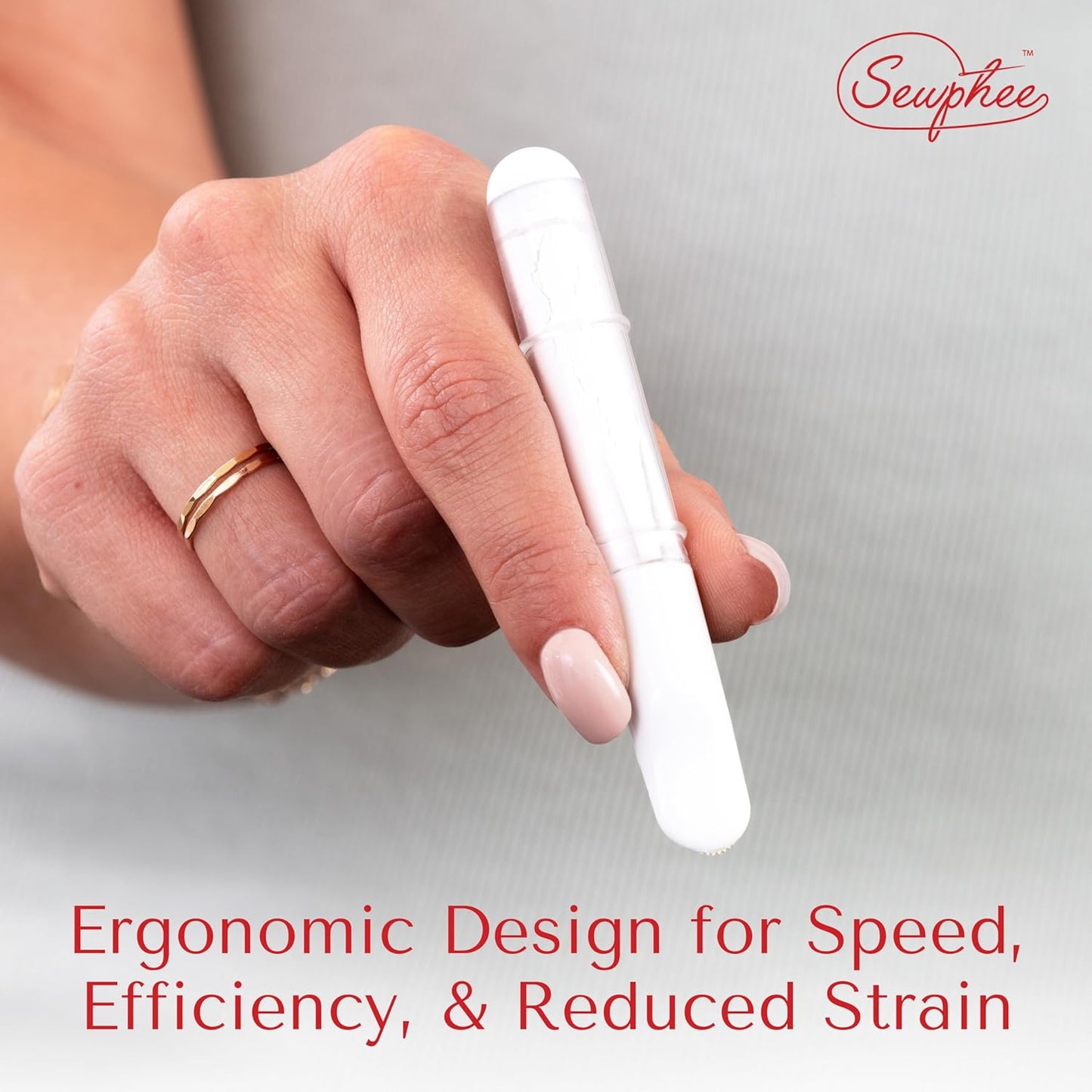 Fabric Markers for Sewing – Ergonomic Tailors Chalk Pen with Improved Dosing Wheel for Sharp Lines - Washable Sewing Chalk Marking Pens that are Compatible with Most Fabrics - White and White 2 Pack