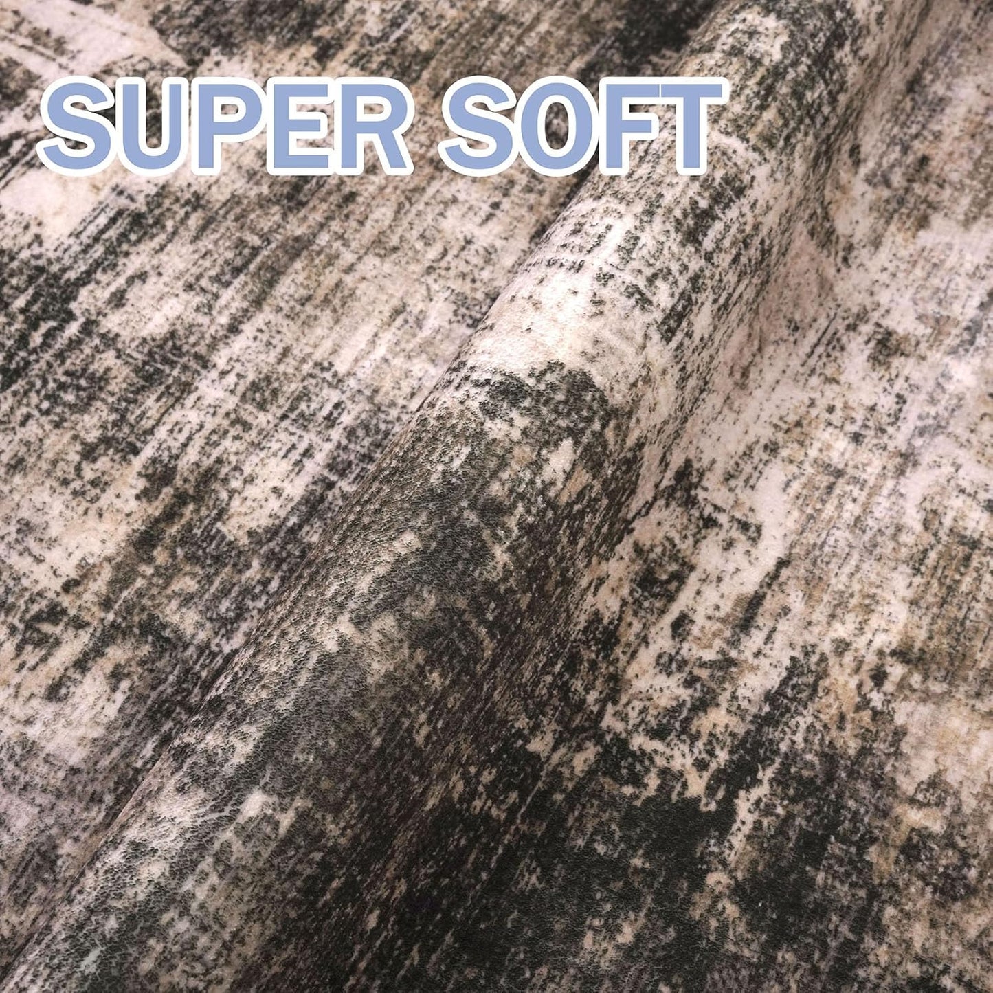 IOHOUZE Abstract Runner Rug 2x8 Ft Washable Runners for Hallways, Non Slip Kitchen Runner Printed Faux Wool Entryway Runner Indoor, Modern Abstract Floor Carpet for Hall Kitchen Bedroom, Brown/Rust