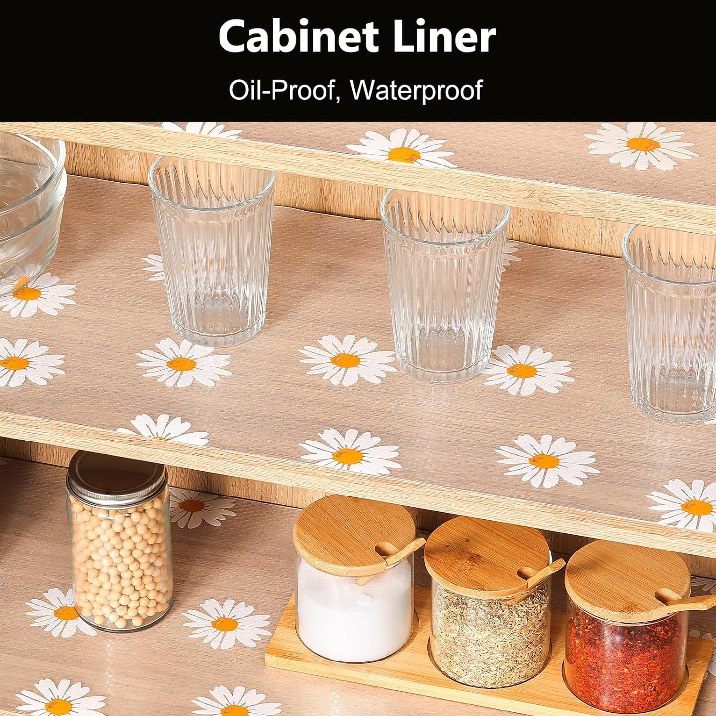 INNOLITES Shelf Liners for Kitchen Cabinets, Non Adhesive Drawer Cabinet Liner, Waterproof Oil-Proof Non-Slip Shelf Liner for Kitchen Pantry Refrigerator 17.7" x 78.7"