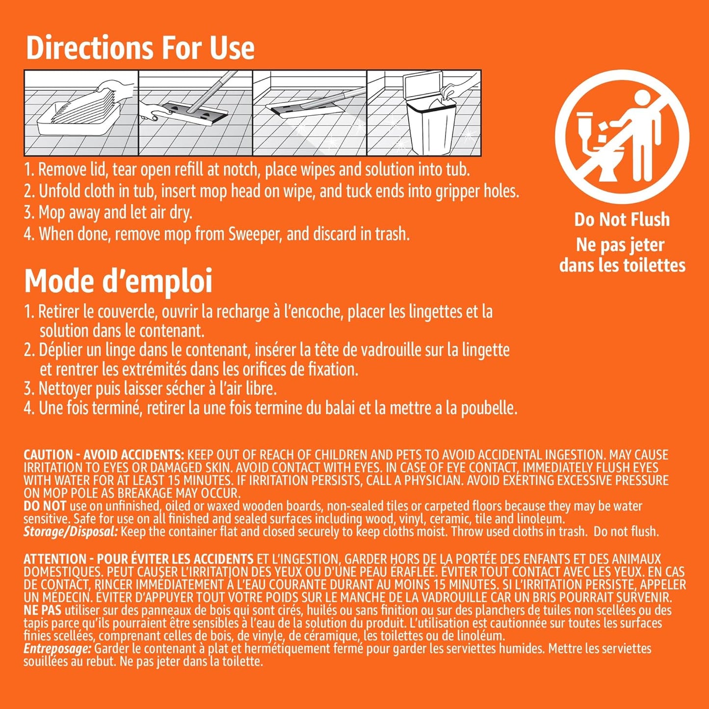 Amazon Basics Wet Mopping Cloth Refills, 12 Count (Fits Swiffer Sweeper Mop Heads)