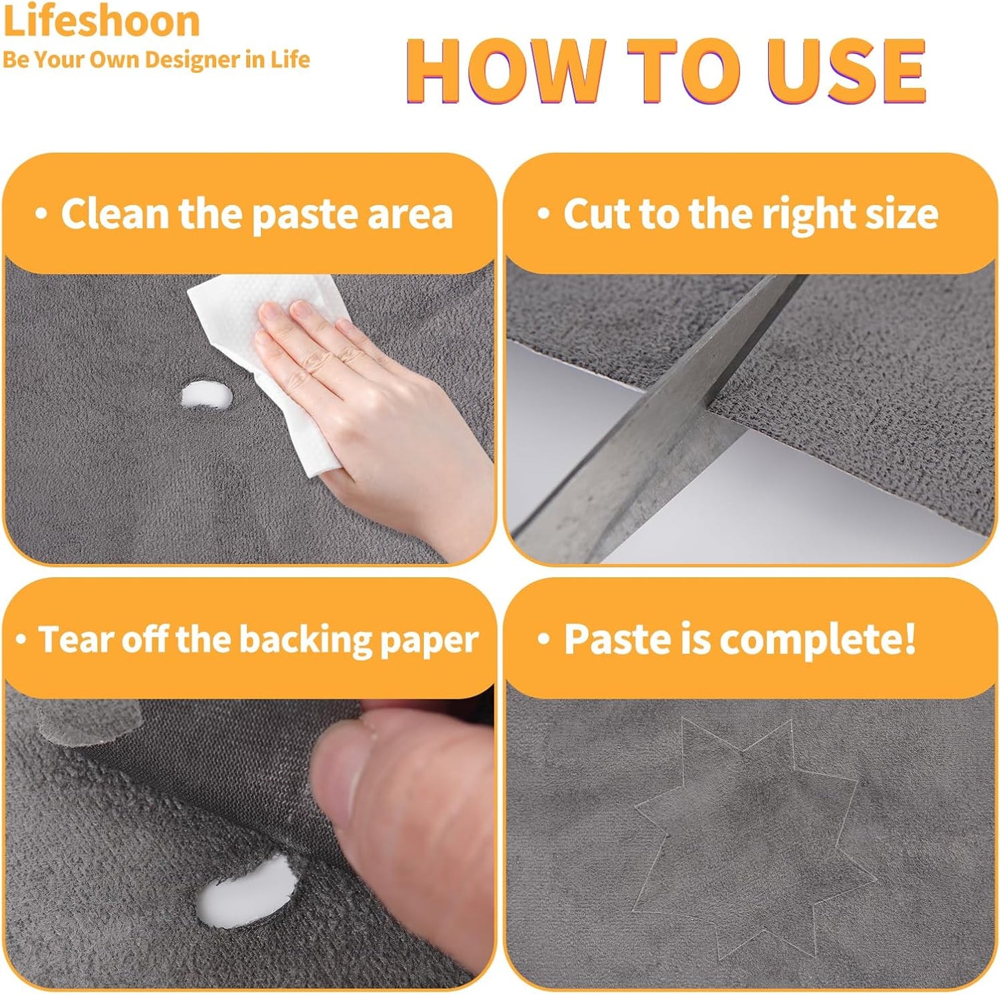 Fabric Repair Patches, 17X79 Inch Self-Adhesive Suede Patches Tape Durable, DIY Large Fabric Repair for Sofa, Couches, Furniture, Chair, Clothing （17X79 Inch, Brown）