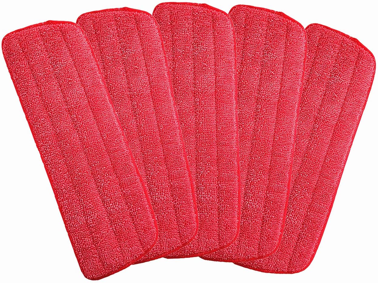 Microfiber Mop Replacement Heads for Wet/Dry Mops Floor Cleaning Pad Fit All Spray Mop (5 Pack)