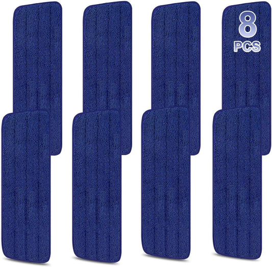 8 Pack 16.5 inch Reusable Mop Pads Microfiber Spray Mop Replacement Heads for Wet/Dry Mops Compatible with Bona Floor Care System