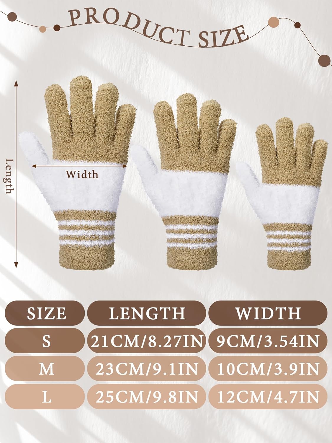 Patelai 3 Pairs Microfiber Plant Dusting Gloves Leaf Cleaning Gloves for Indoor Plants, Blinds, Furniture, House(Small,Dark Blue, Gray, Khaki, White)