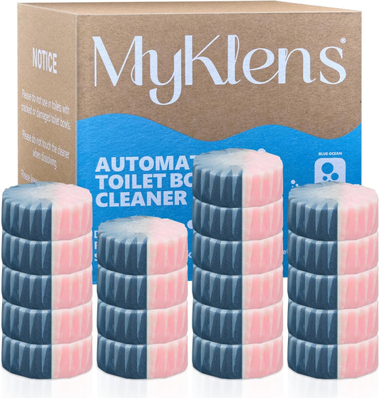 Toilet Bowl Cleaner Tablets, Automatic Toilet Bowl Cleaners, Long-Lasting Toilet Tabs Drop in Tank for Deodorizing & Descaling, Blue & Pink, 20 Packs