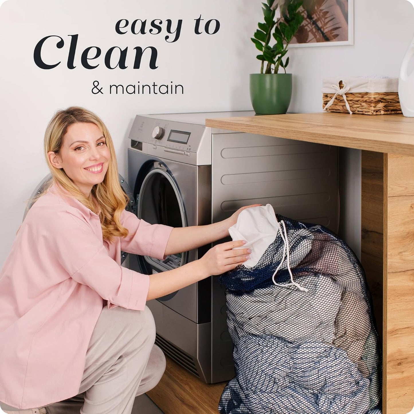 Handy Laundry Mesh XL Laundry Bags - Pack of 2 - Durable, Machine Washable with Secure Drawstring Closure - Perfect for College Dorms, Laundromats, Apartments (Blue, Large 24" x 36", 2-Pack)