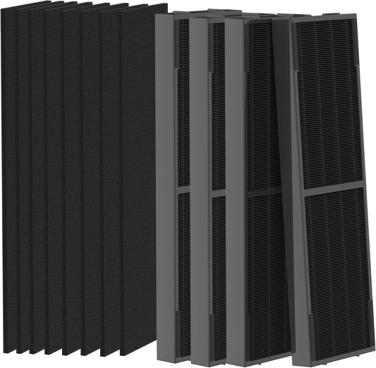 4 Packs FLT4825SM Smoke Clean True HEPA Filter B Compatible with AC4825 AC4825E AC4825W AC4300 AC4800 AC4900 AC4850 Air Cleaner Purifier with 8 Activated Carbon Pre-Filters