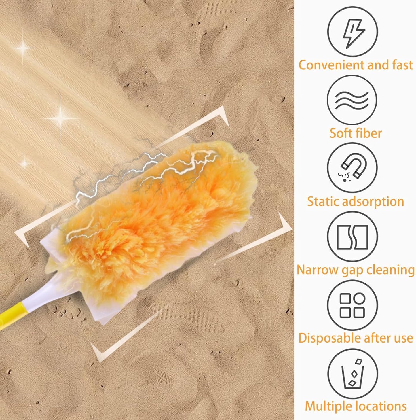 20 Count Heavy Duty Duster Kit for Swiffer Duster, Unscented Disposable Dusters with 1 Handle for Cleaning