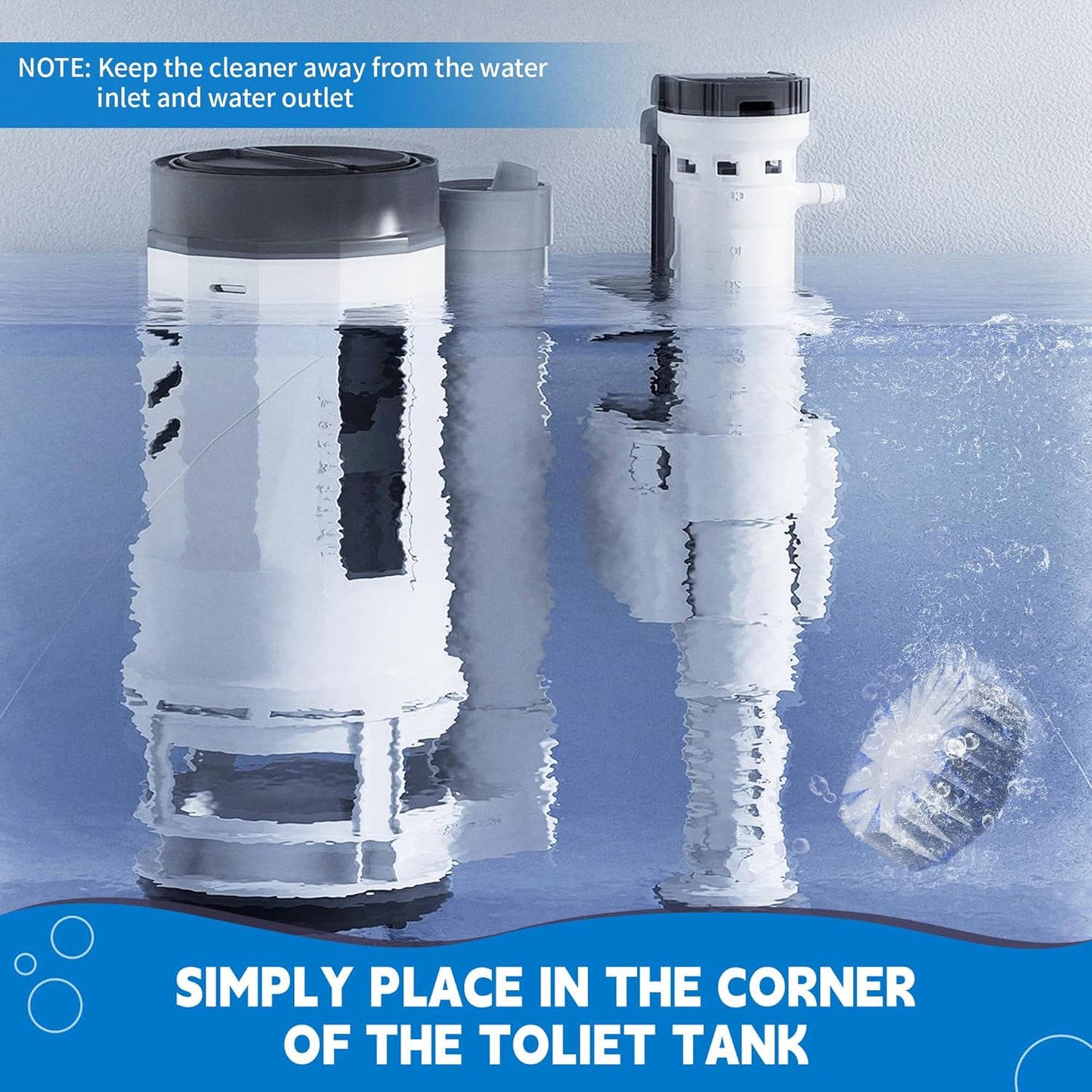 Toilet Bowl Cleaner Tablets, Automatic Toilet Tank Cleaner for Deodorizing & Descaling, Long-Lasting with Sustained Release Technology for Bathroom Cleaners, Blue, 40 Packs