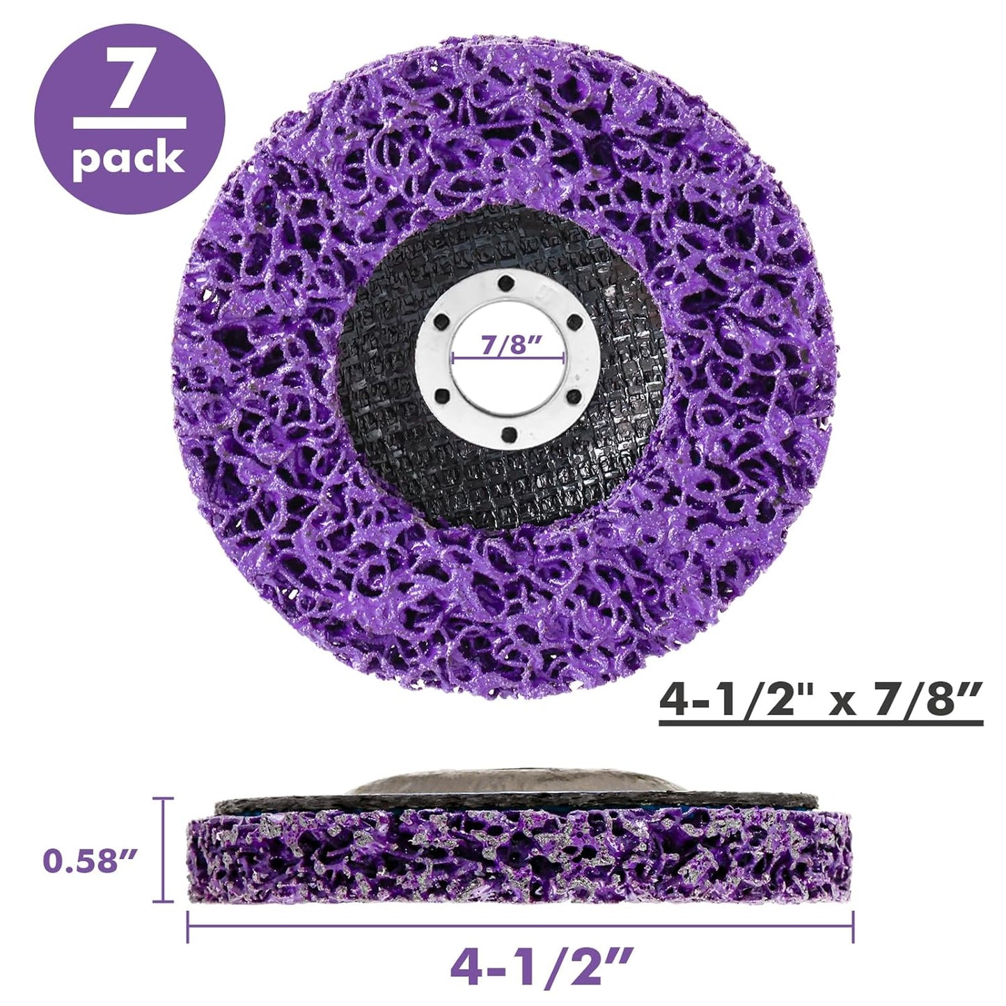 7 Pack Paint Eater Strip Disc Angle Grinder Rust Removal Disc Paint Stripper for Metal Paint Stripper Tool Rust Remover Angle Grinder Attachments Abrasive Wheels & Discs (4-1/2" x 7/8")