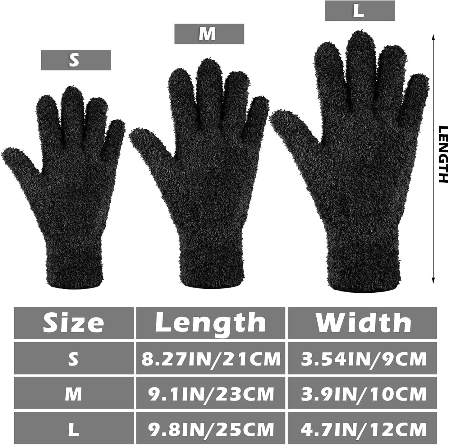 Patelai 3 Pairs Microfiber Plant Dusting Gloves Leaf Cleaning Gloves for Indoor Plants, Blinds, Furniture, House(Medium,Black, Navy, Yellow)