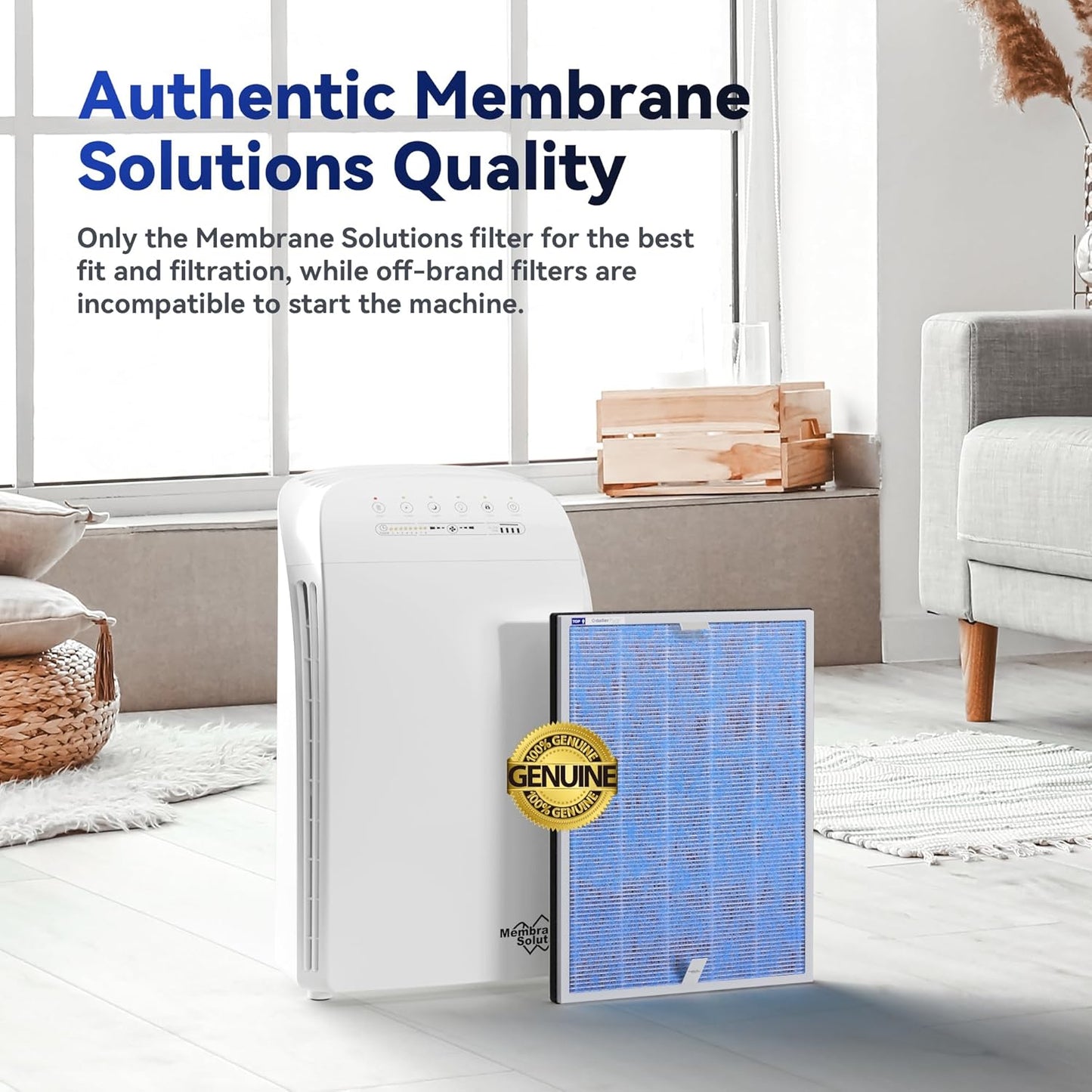 Membrane Solutions MSA3/MSA3S Genuine Original Air Purifier Filter Replacement 4 Pack, Upgraded 4-in-1 H13 True HEPA Filter with OdallerPure Technology,