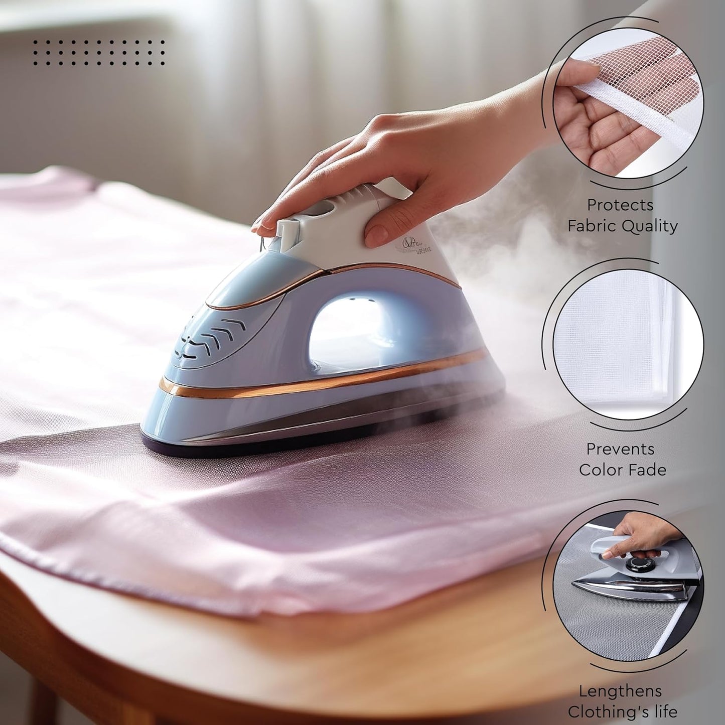 Encasa XO Ironing Board Cover and Pad 42"x14" - Free Silicone Iron Rest & Mesh Cloth - 4mm Felt, Medium Iron Board Cover with Padding - Heat Resistant, Non Slip Drawstring Wildflowers