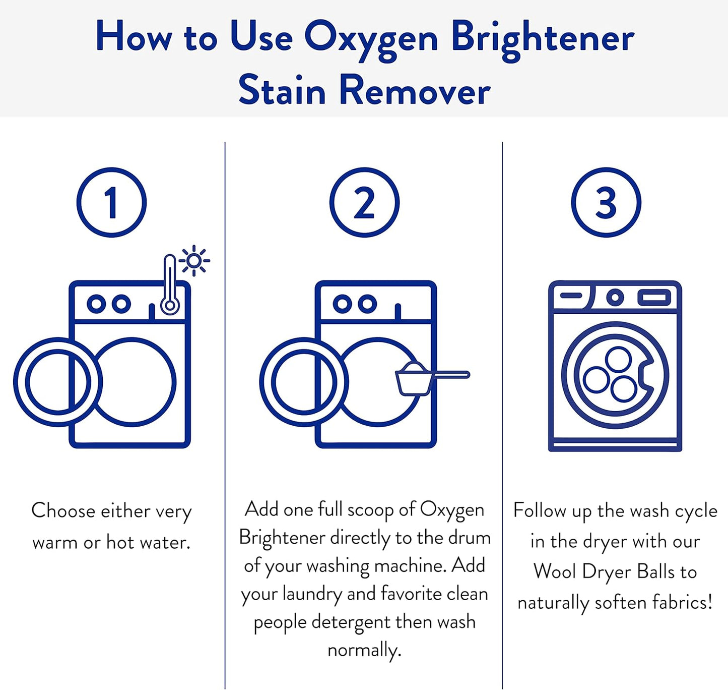 The Clean People Oxygen Brightener Stain Remover | Bleach Alternative, Simple Ingredients, Brightens Dull Whites AND Colors | 79 oz