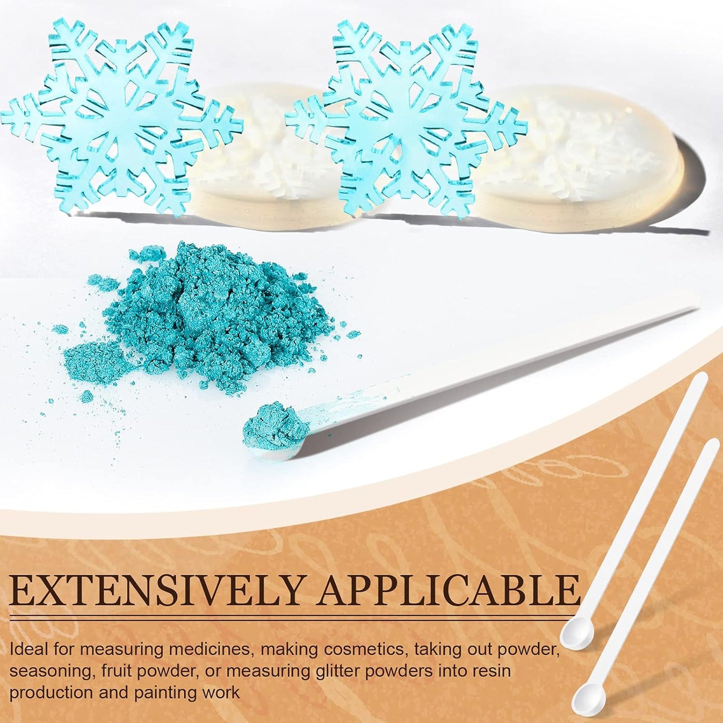 Honeydak 1/32 Teaspoon Micro Scoops 150 Milligram Mini Measuring Spoons Tiny Little Plastic Scoop for Measuring Cosmetics, Powders, Glitter and Seasoning(White, 16 Pieces)