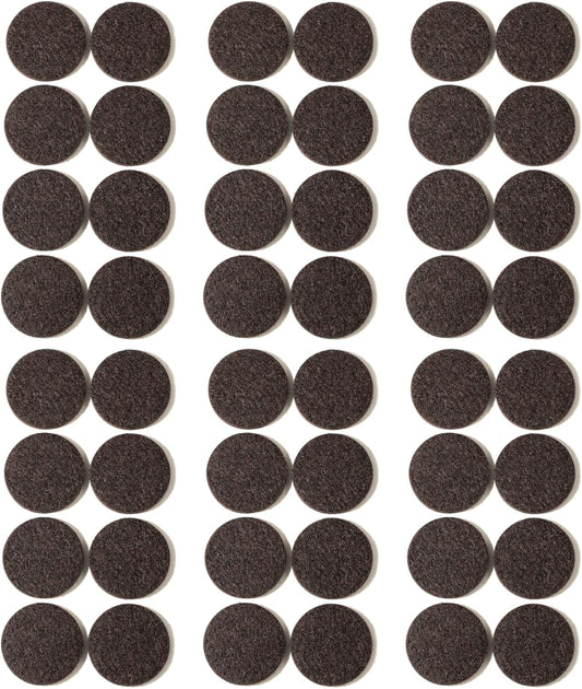 Furnigear Felt Furniture Pads for Hardwood Floors - Self Adhesive Chair Felt Pad, Floor Protector for Furniture Feet, Furniture Slider Moving Furniture Smoothly, Anti Scratch 48 Pcs 1-1/2" Round Brown
