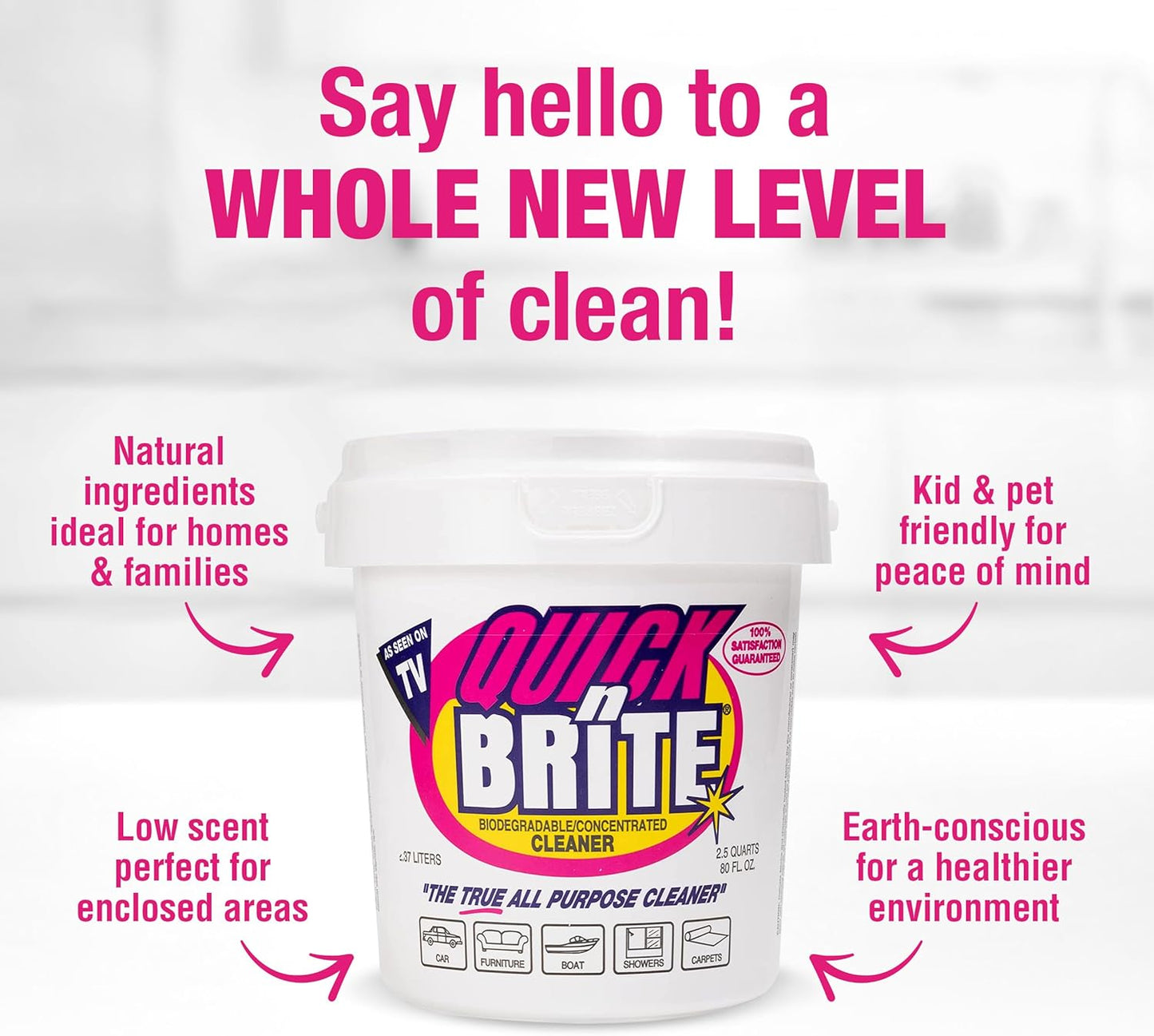 Quick 'n Brite All Purpose Cleaning Paste – Miracle Cleaner for Tough Stains, Biodegradable, Non-Toxic, Pet-Safe, Multi-Surface Stain Remover, Made in USA, 80 Oz