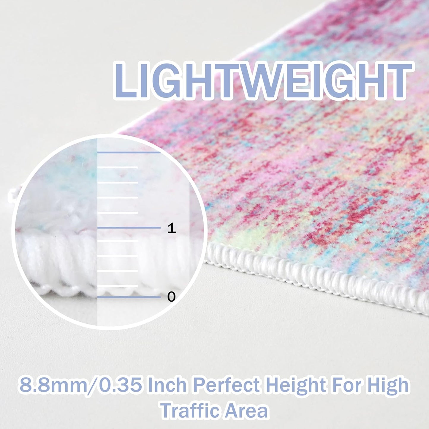 IOHOUZE Abstract Runner Rug 2x7 Ft Washable Runners for Hallways, Non Slip Kitchen Runner Printed Faux Wool Entryway Runners Indoor, Modern Abstract Floor Carpet for Hall Kitchen Bedroom, Pink Teal