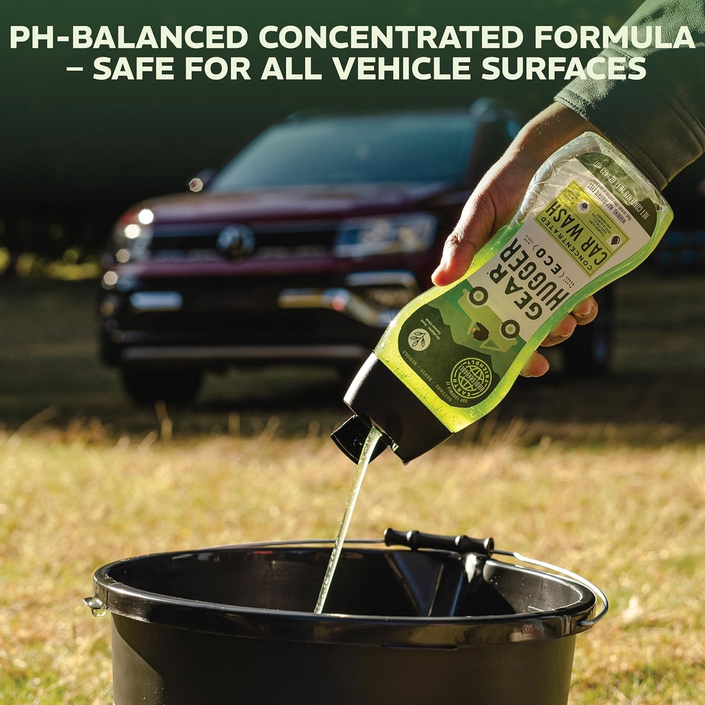 Gear Hugger Car Wash Soap (16 oz, Pack of 2) – Eco-Friendly Car Cleaner, Biodegradable Car Wash with Natural Saponins & Eucalyptus – Safe Car Soap for All Vehicle Surfaces