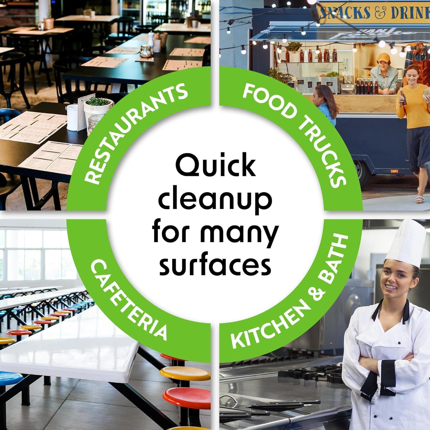 Wipex Table Bussers - Natural Table & Counter Turnover Cleaning Wipes With Vinegar, Propolis, Clove And Cinnamon Oil, 400 Ct (2 Buckets, 800 Wipes)